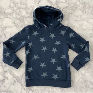 Kids H&M Slim Dark Blue Gray Star Golden Print Hoodie Pullover Sweatshirt Top